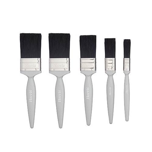 Harris Pack of 5 Flat Paint Brush Set Essentials For Gloss 101021005