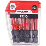 Milwaukee Shockwave PZ2 50mm Screwdriver Bits 10 Piece Set 4932430866