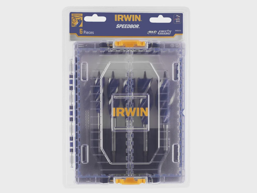 Irwin IRWIW4042202 Blue Groove 6X Wood Bit Set, 6 Piece