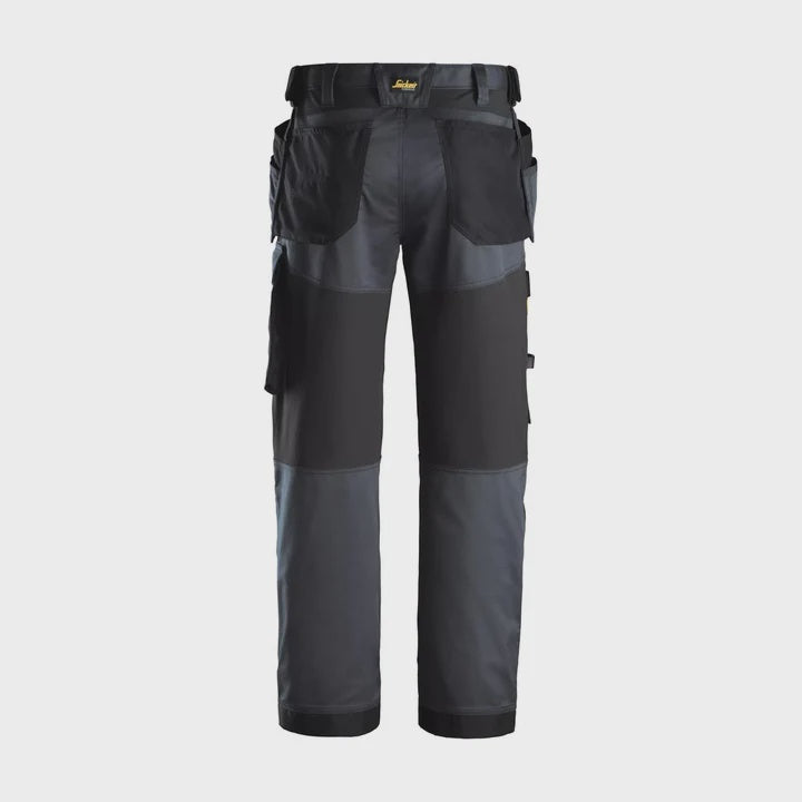 Snickers AllroundWork Stretch Trousers with Holster Pockets Steel Grey - 32" Leg 36" Waist