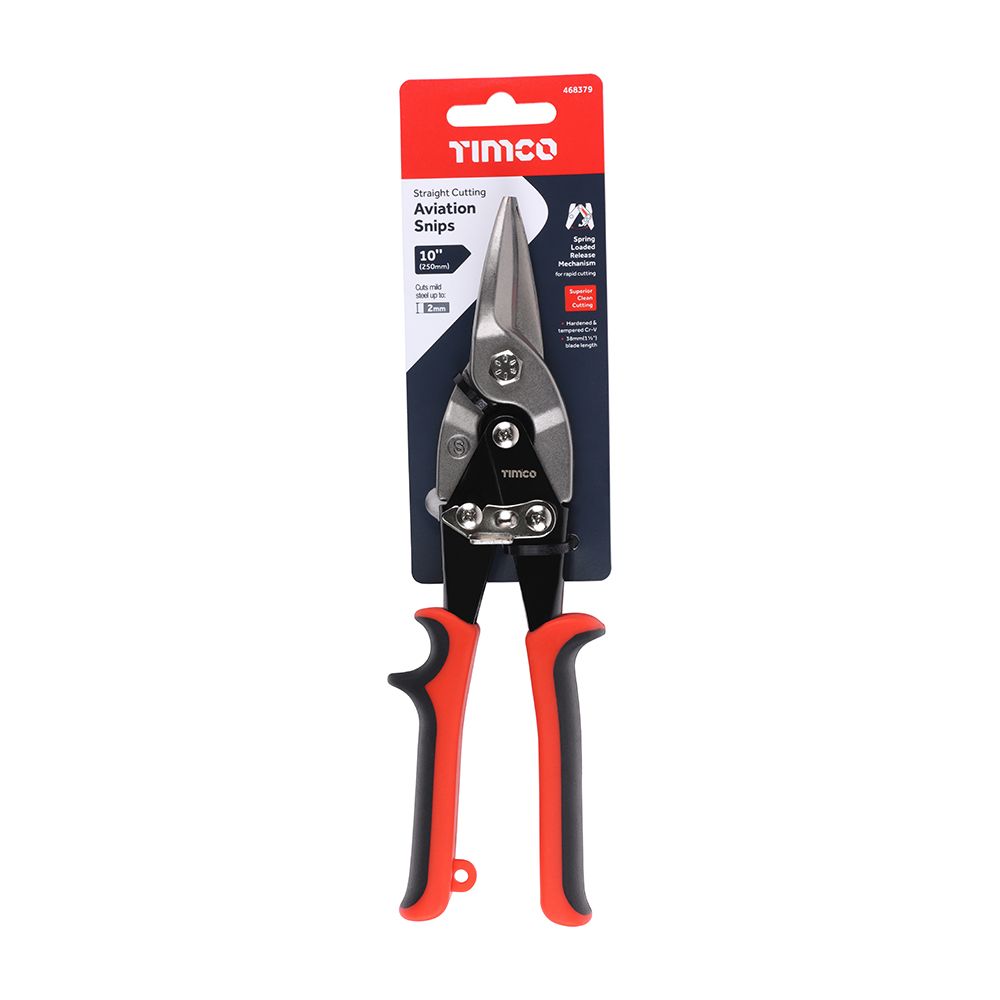 Timco 250mm Aviation Snips Straight Superior Clean Straight Cutting 468379
