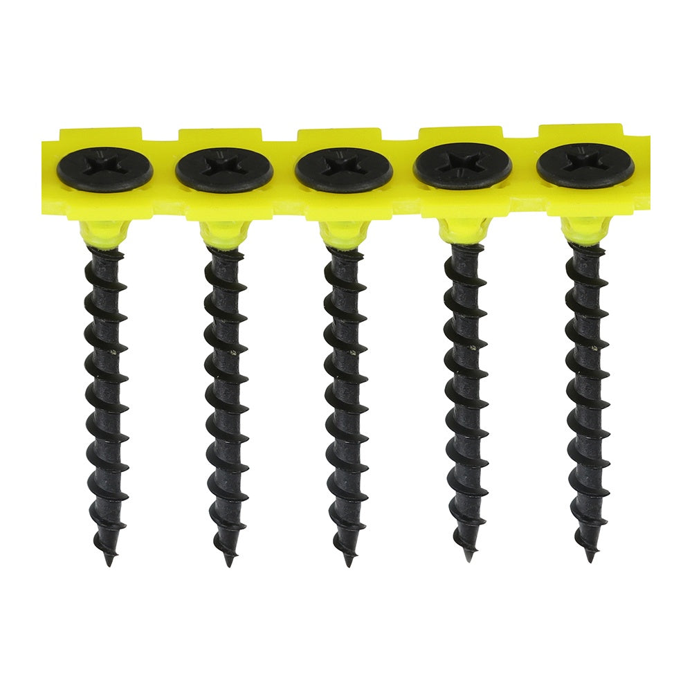 Timco 3.5 x 25mm Coarse Threaded Collated Drywall Black Screws (1000) 00025COLDYS