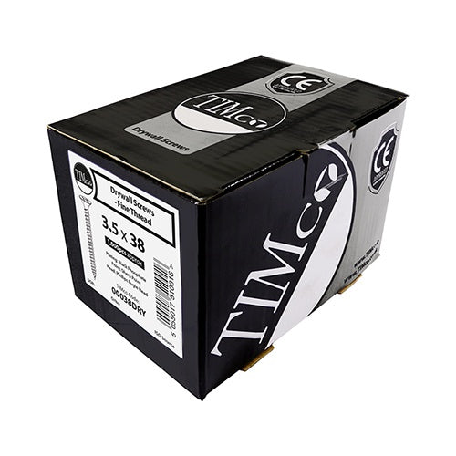 Timco 3.5 x 32mm Fine Thread Drywall Screws Bugle Head Black Phosphate (1000/Box) 00032DRY