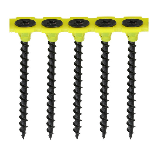Timco 3.5 x 50mm Coarse Threaded Collated Drywall Black Screws (1000) 00050COLDYS