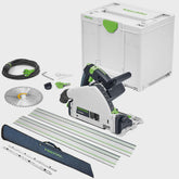 Festool TS 55 FEQ-Plus 110V GB Circular Plunge Cut Saw - 576707 With 2 x Guide Rail, Connector & Guide Rail Bag