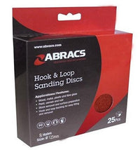 Abracs Hook & Loop 125mm Sanding Discs 8 Holes 60G Pack of 25 ABHL8125060
