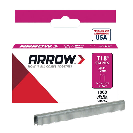 Arrow T18 Staples 10mm (3/8in) Box Of 1000