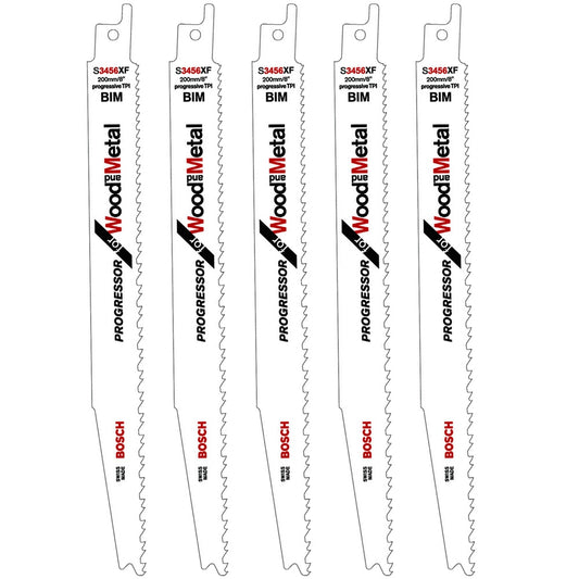 Bosch 200mm Sabre Saw Blades For Wood & Metal S3456XF Pack of 5