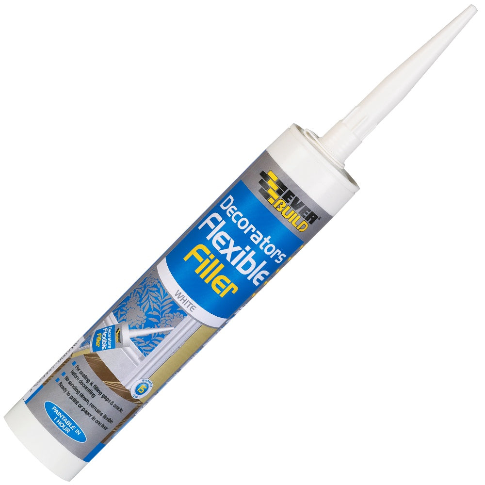 Everbuild 486009 Flexible Decorators Filler White 290ml EVBFLEXWH