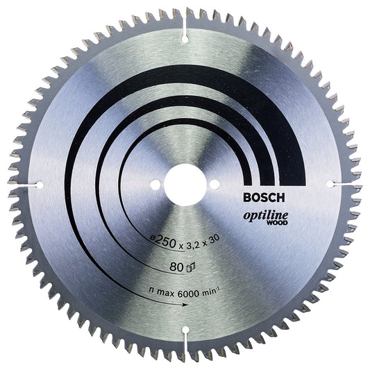Bosch 250mm 80T Wood Circular Saw Blade Optiline 2608640645 250 x 3.2 x 30mm