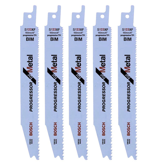 Bosch 150mm Sabre Saw Blades For Metal Long Life Fast Cut S123XF Pack of 5 2608654402
