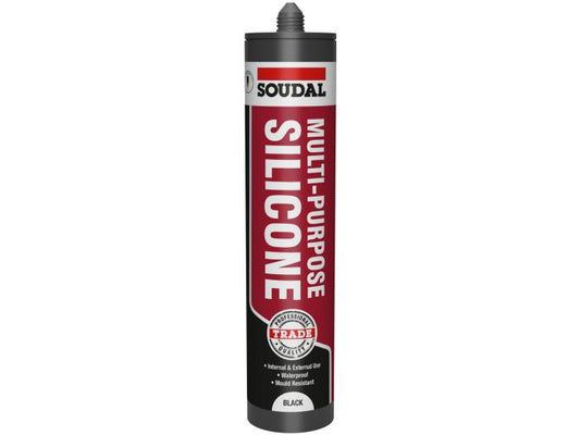 Soudal 270ml Trade Multi-Purpose Silicone Black 116824