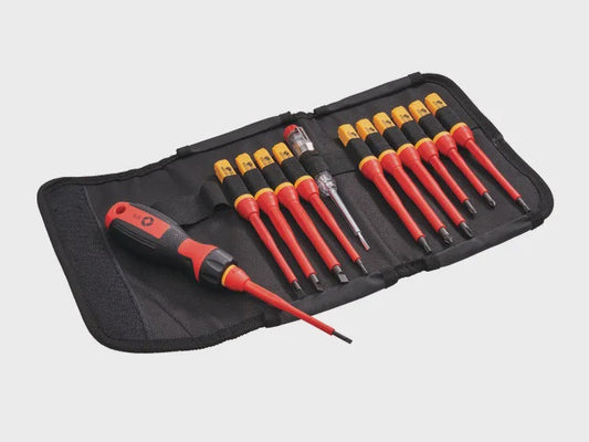 Faithfull XMS24VDEKIT 13 Piece Safe & Efficient Quick Change VDE Screwdriver Set for Electrical Work