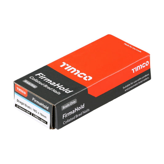 Timco FirmaHold Collated Brad Nails - 18 Gauge - Straight - Galvanised 18g x 19mm