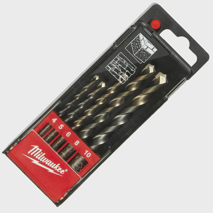 Milwaukee Round Shank Concrete Drill Bits 5 Piece 4932480157