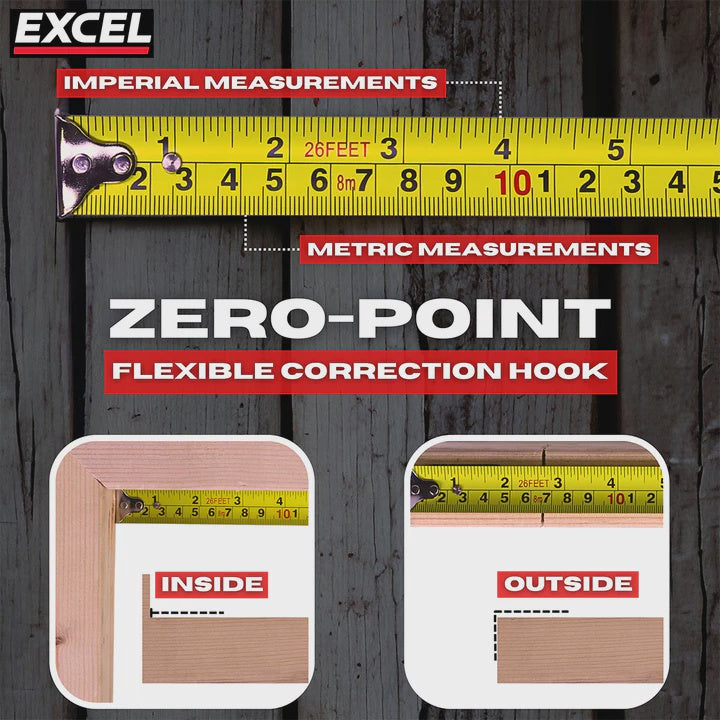 Excel Tape Measure 8m/26ft