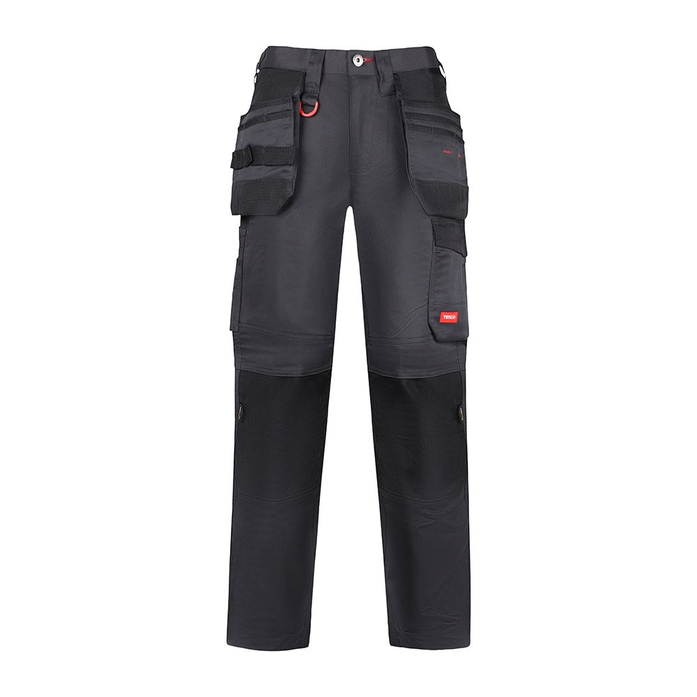Timco W34 L32 Craftsman Trousers Heavy Duty 4-Way Grey/Black