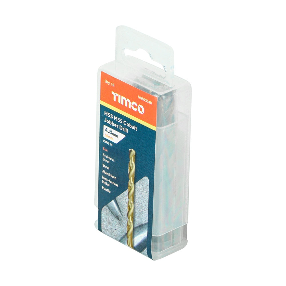 Timco 4.8mm High Quality Ground Jobber Drills Cobalt M35 HSSCO48