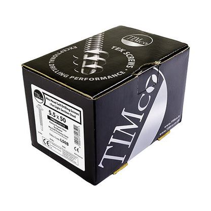 Timco 5.5 x 19mm Metal Construction Light Section Screws Hex Self-Drilling Exterior Silver Organic L19B