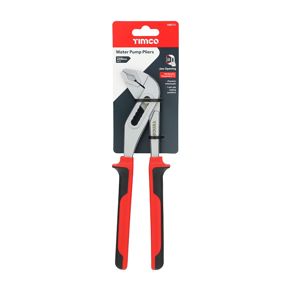 Timco 10" Water Pump Pliers Ergonomic Soft-Grip Handles 468171