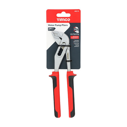 Timco 8" Water Pump Pliers Ergonomic Soft-Grip Handles 468170