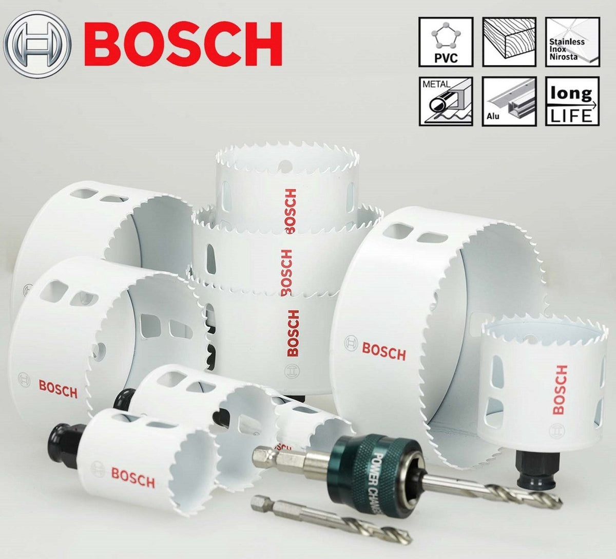 Bosch 2608594400 PRO Multi Material PC Plus Hole Saw, 70 mm
