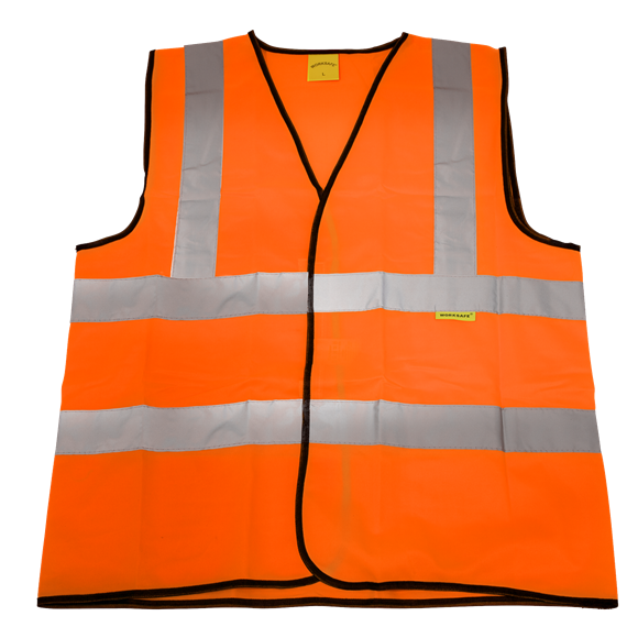 Sealey 9812L Worksafe® Hi-Vis Orange Waistcoat - Large