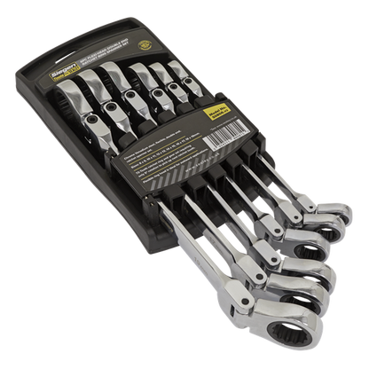 Sealey S0806 6pc Flexi-Head Double End Ratchet Ring Spanner Set