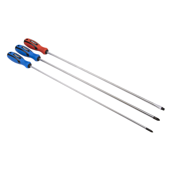Sealey S0895 Extra-Long Screwdriver Set 3pc