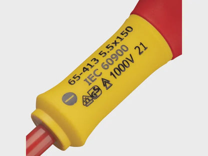 Stanley 0-65-413 5.5 x 150mm FatMax VDE Insulated Screwdriver Parallel Tip STA065413