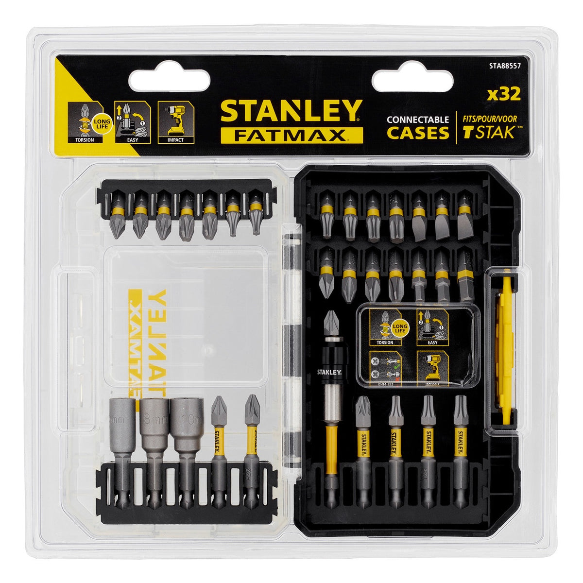 Stanley Impact Torsion Bit Set in Multi-Stack Case 32 Pieces STA88557