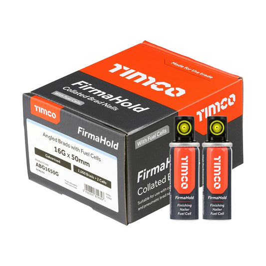 FirmaHold 50mm 16 Gauge 2000 Angled Collated Brad Nails With 2 Fuel Cells