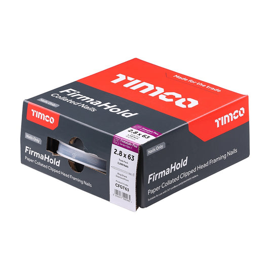 FirmaHold 63mm Galv Ring Shank Collated Clipped Head Nails Pack of 3300