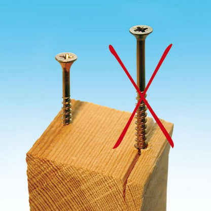 Reisser 8200S220450304 Cutter Csk Pozi Yellow Woodscrew 4.5 X 30Mm Cp (Box Of 200)