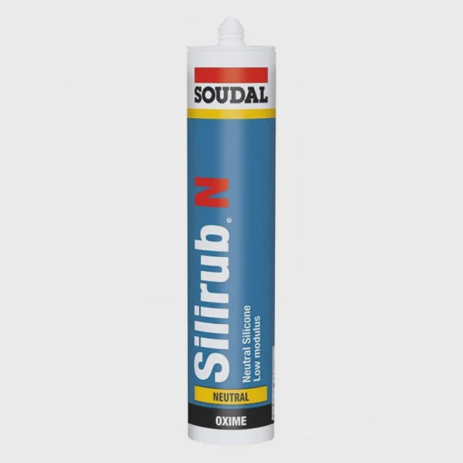 Soudal Silirub N 300ml General Purpose Low Modulus Neutral Silicone Brilliant White 118985