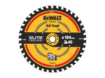 Dewalt DEWDT10303QZ ELITE Series 2nd Fix Circular Saw Blade 184 x 16mm x 40T