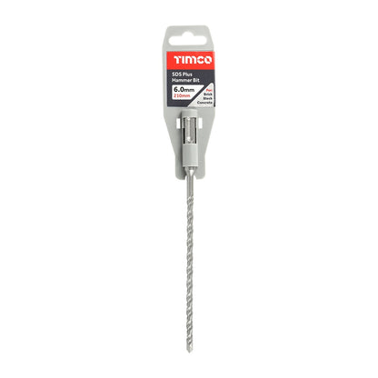 Timco 6.0 x 210mm SDS Plus Hammer Bit Fully Heat Treated SDS6210