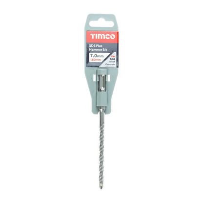 Timco 7 x 160mm SDS Plus Hammer Bit Fully Heat Treated SDS7160