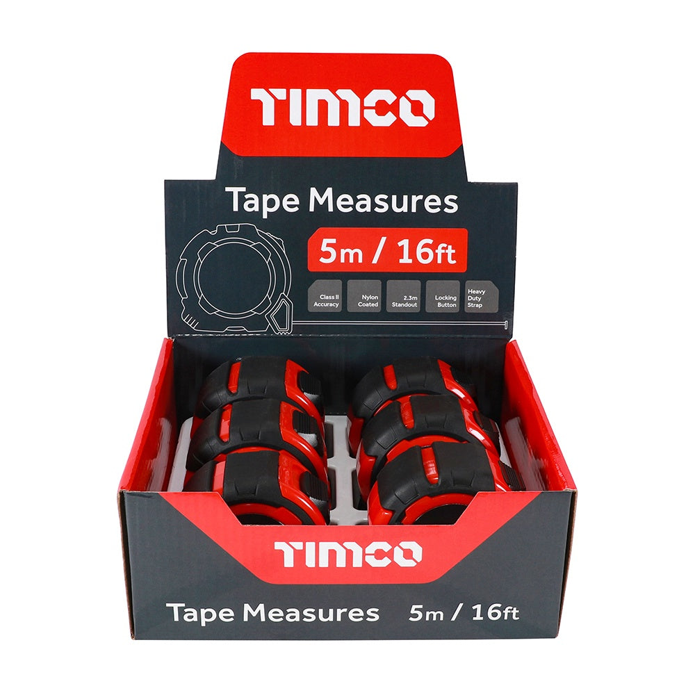 Timco Tape Measure 5m / 16ft 25mm 5MTAPEM