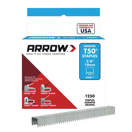 Arrow T50 Staples Stainless Steel 10mm (3/8in) Box Of 1250