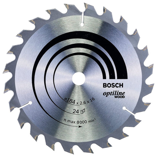 Bosch 184mm 184 x 16mm 24T Optiline Wood Circular Saw Blade 2608640817