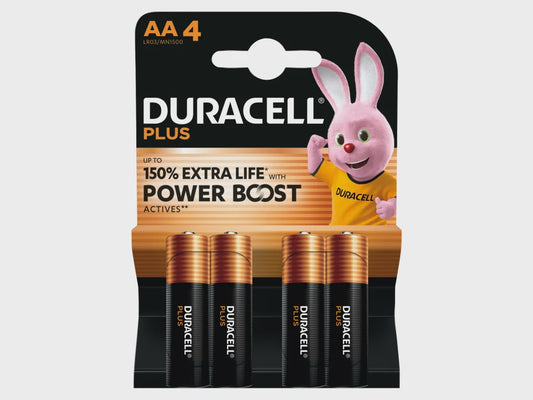 Duracell AA Cell Plus Power +100% Batteries Pack of 4