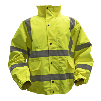 Sealey 802L Worksafe® Hi-Vis Yellow Jacket with Quilted Lining, Elasticated Waist & Cuffs Large