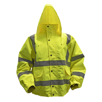 Sealey 802L Worksafe® Hi-Vis Yellow Jacket with Quilted Lining, Elasticated Waist & Cuffs Large