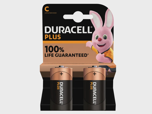 Duracell C Cell Plus Power +100% Batteries Pack of 2