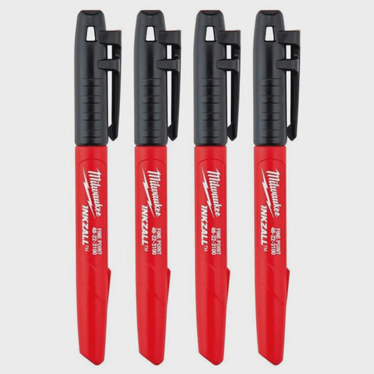 Milwaukee INKZALL Markers Black 4 Piece Set 4932480551