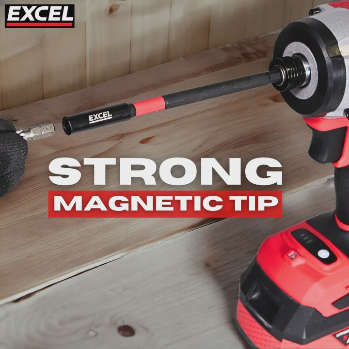 Excel 150mm Magnetic Impact Bit Holder with Blister Card Pack of 3