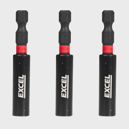 Excel 60mm Magnetic Impact Bit Holder Pack of 3