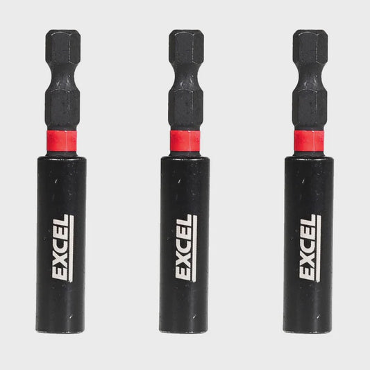 Excel 60mm Magnetic Impact Bit Holder Pack of 3