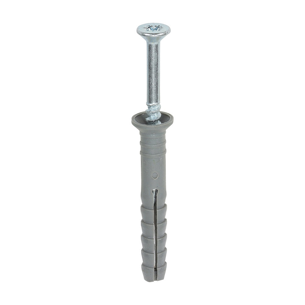 Timco 6.0 x 40mm Nylon Hammer Fixing PZ Zinc Tough Durable Nylon Plug 60040HF